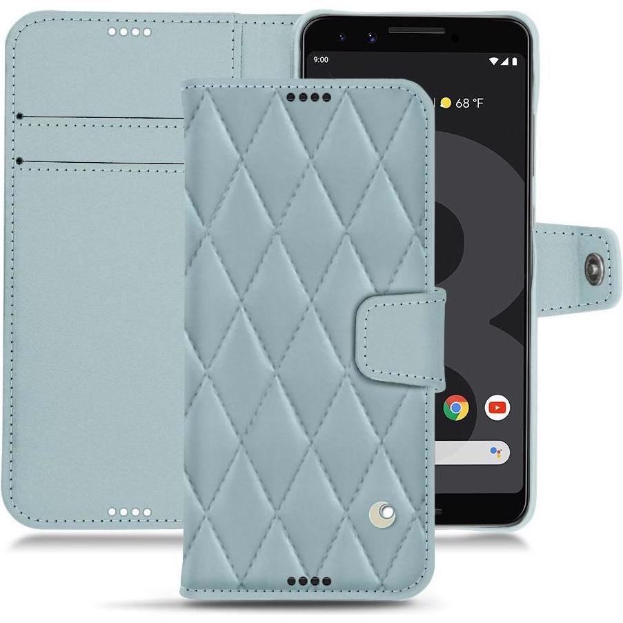 Noreve Lederschutzhülle Wallet (Google Pixel 3), Smartphone Hülle, Blau