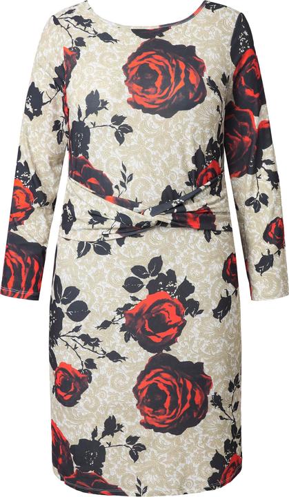 Immagine prodotto Ulla Popken Abito in jersey dal taglio aderente con rose e scollo a V sul retro (42)