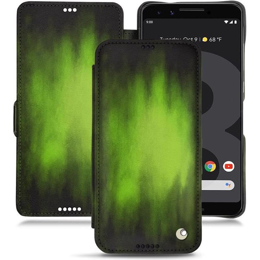Noreve Lederschutzhülle horizontal (Google Pixel 3 XL), Smartphone Hülle, Grün