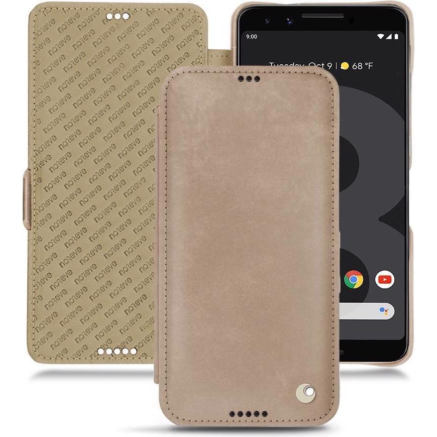 Noreve Lederschutzhülle horizontal (Google Pixel 3 XL), Smartphone Hülle, Beige