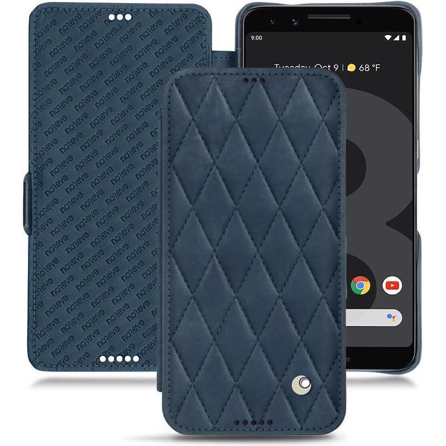 Noreve Lederschutzhülle horizontal (Google Pixel 3 XL), Smartphone Hülle, Blau