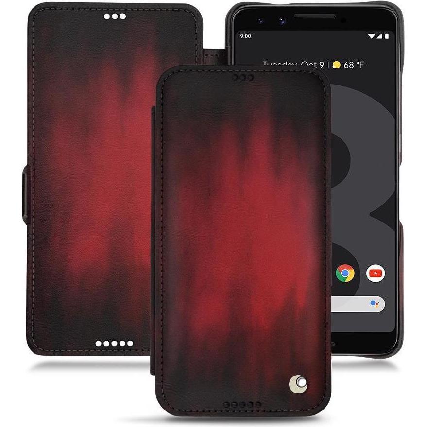 Noreve Lederschutzhülle horizontal (Google Pixel 3 XL), Smartphone Hülle, Rot