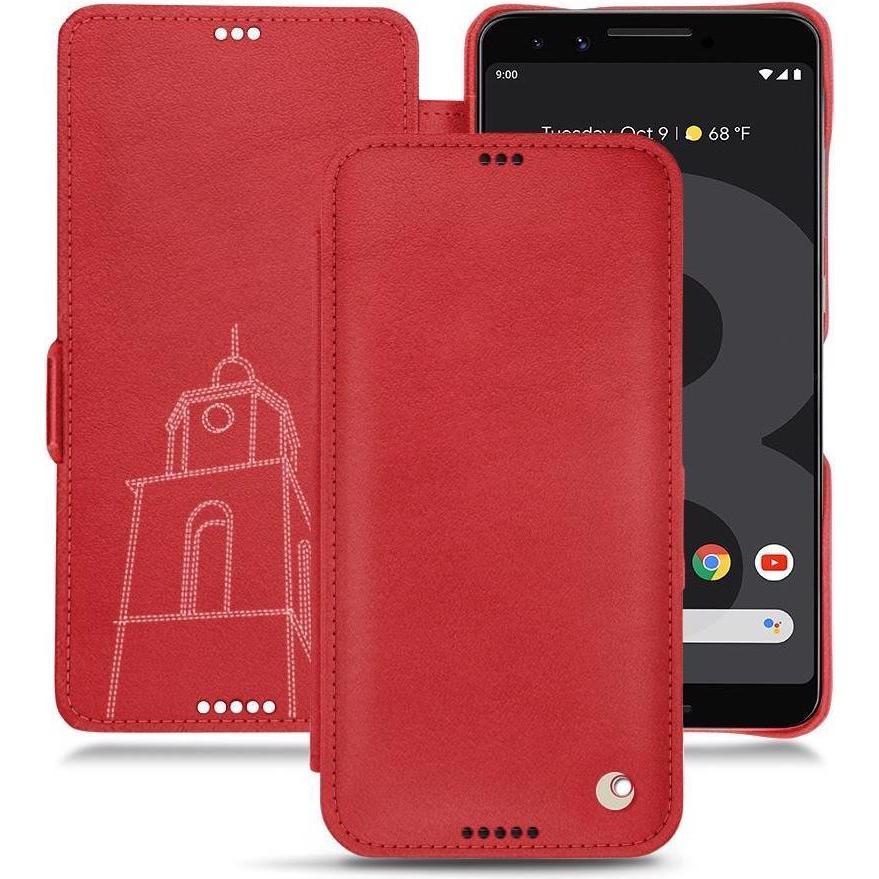 Noreve Lederschutzhülle horizontal (Google Pixel 3 XL), Smartphone Hülle, Rot