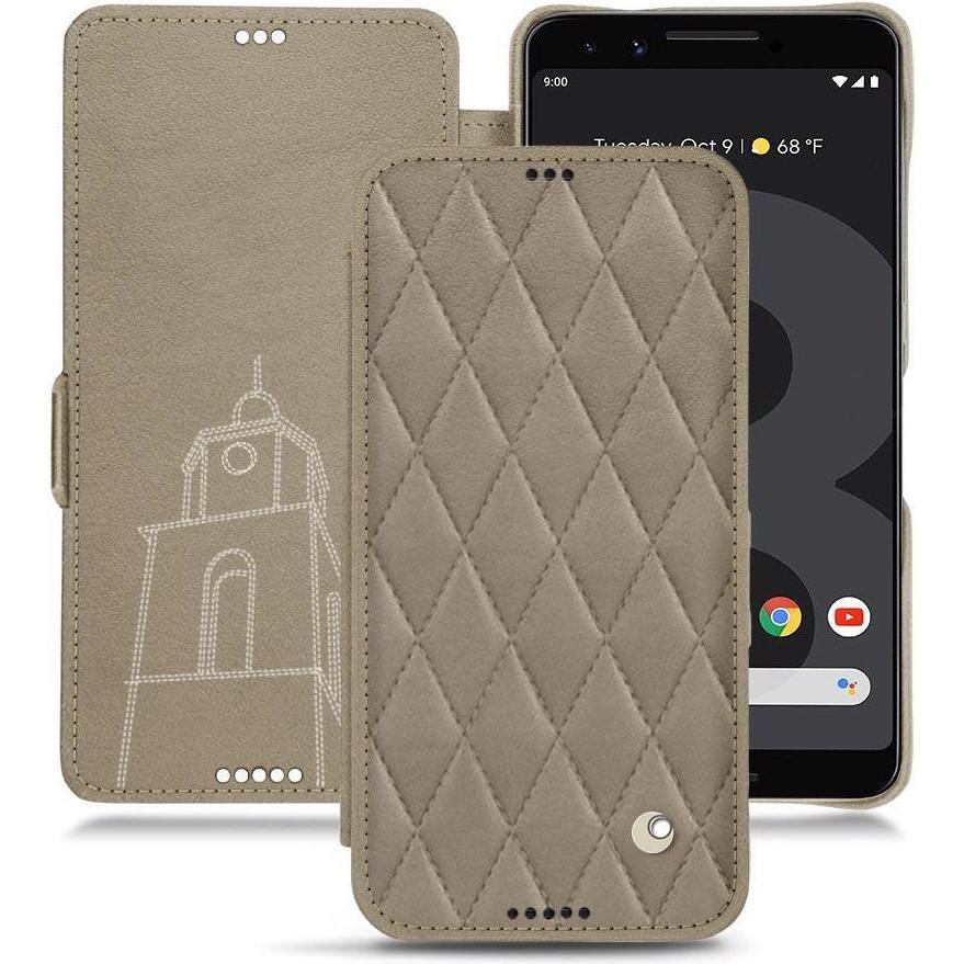 Noreve Lederschutzhülle horizontal (Google Pixel 3 XL), Smartphone Hülle, Beige