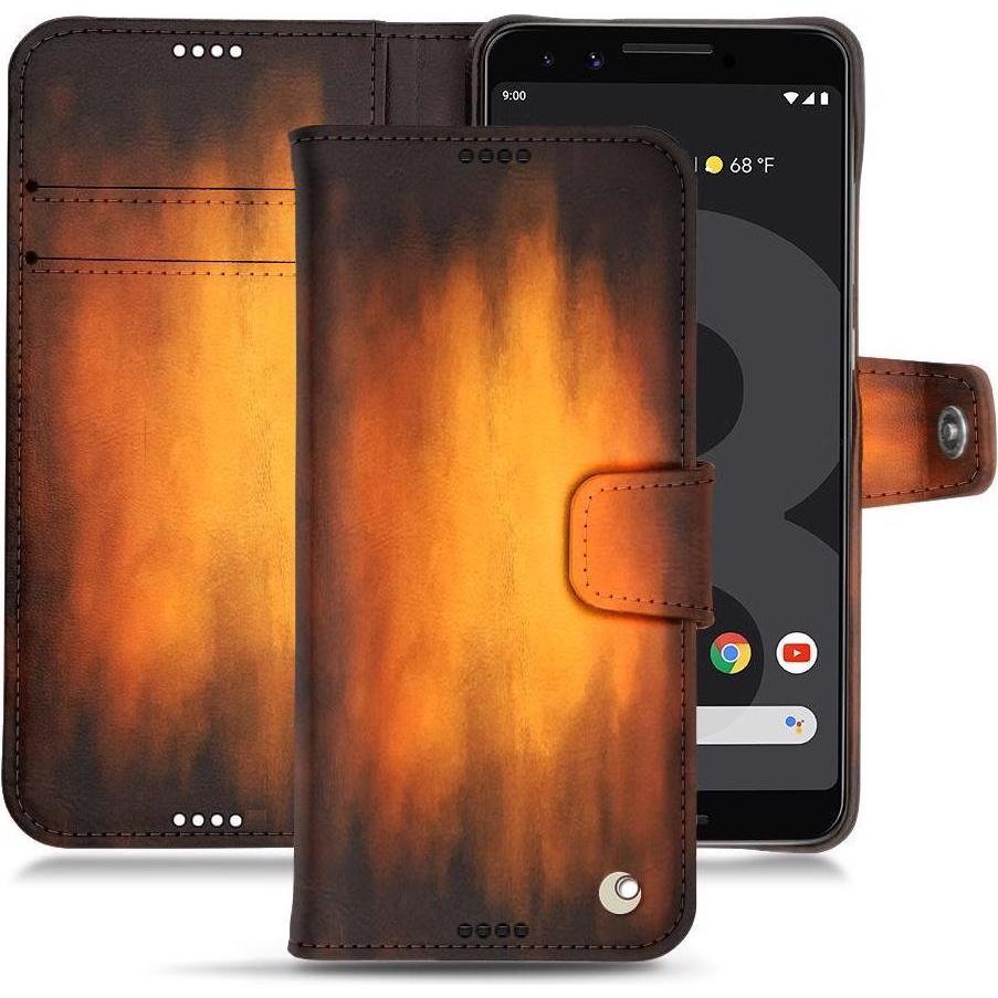 Noreve Lederschutzhülle Wallet (Google Pixel 3), Smartphone Hülle, Violett