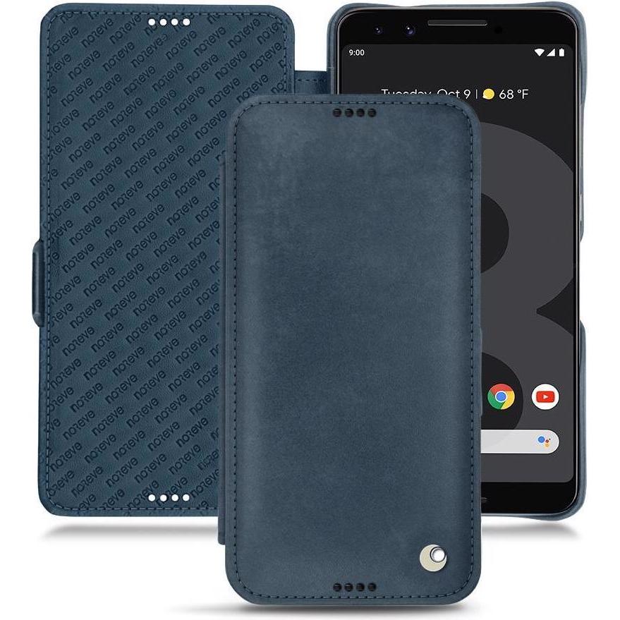 Noreve Lederschutzhülle horizontal (Google Pixel 3), Smartphone Hülle, Blau