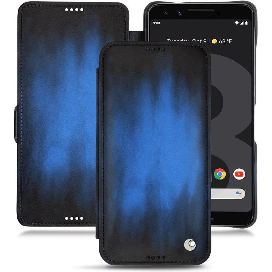 Noreve Lederschutzhülle horizontal (Google Pixel 3), Smartphone Hülle, Blau