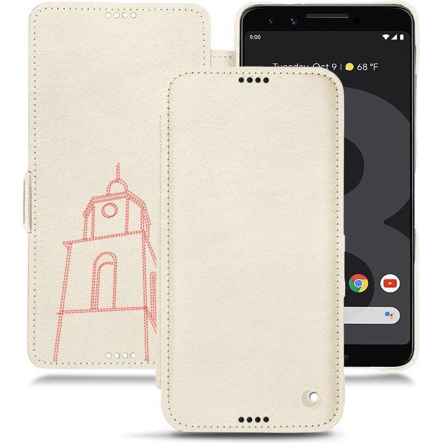 Noreve Lederschutzhülle horizontal (Google Pixel 3), Smartphone Hülle, Weiss