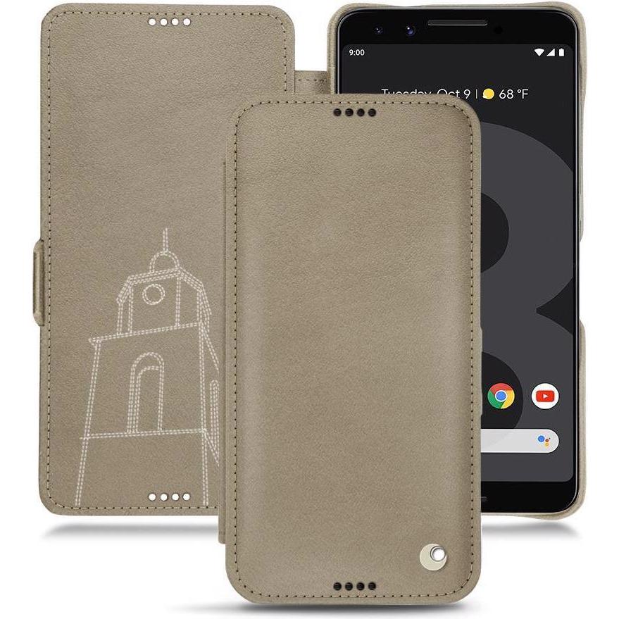 Noreve Lederschutzhülle horizontal (Google Pixel 3), Smartphone Hülle, Beige