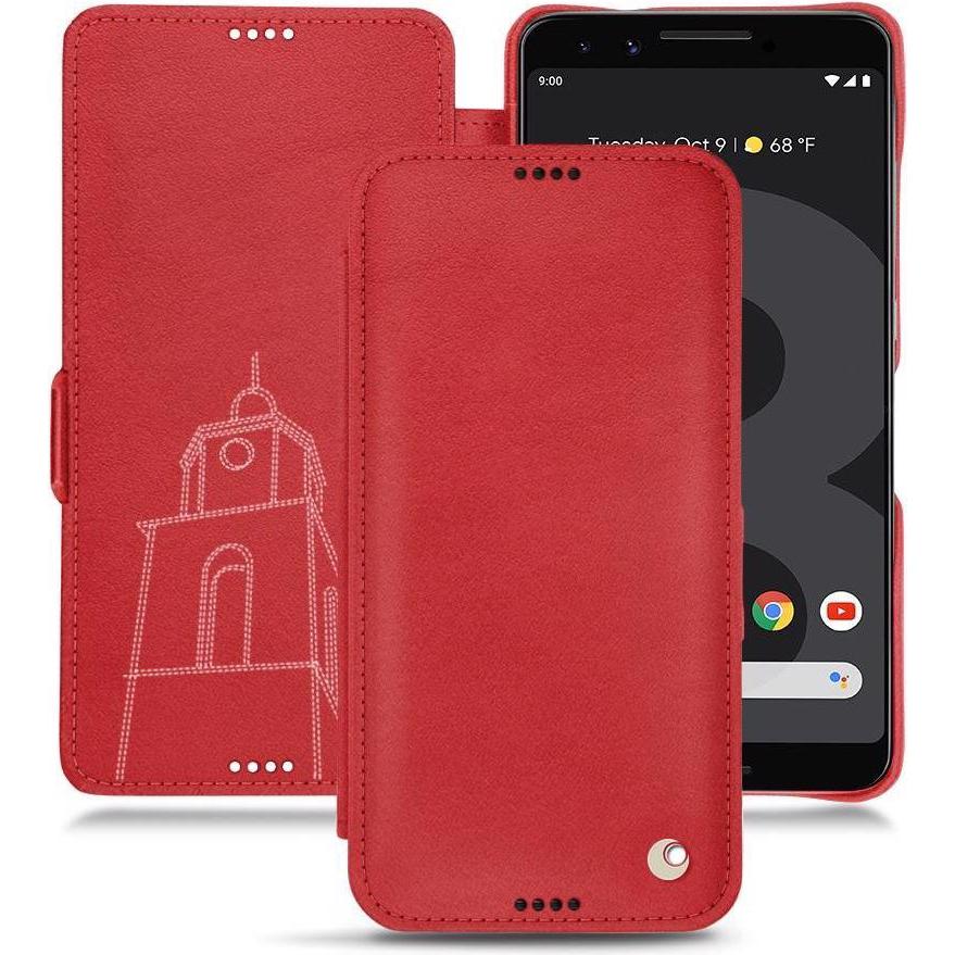 Noreve Lederschutzhülle horizontal (Google Pixel 3), Smartphone Hülle, Rot
