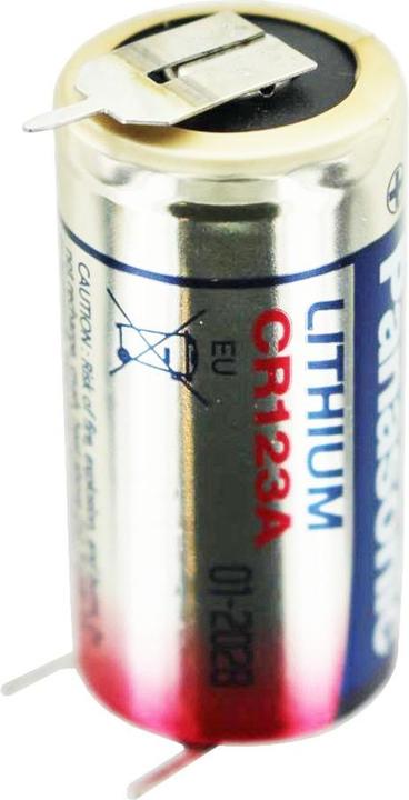 AccuCell Batterie CR123A 3er Printanschluss 1er Print + / 2er Print - Kontakten (1 Stk., CR123A, 14500 mAh)