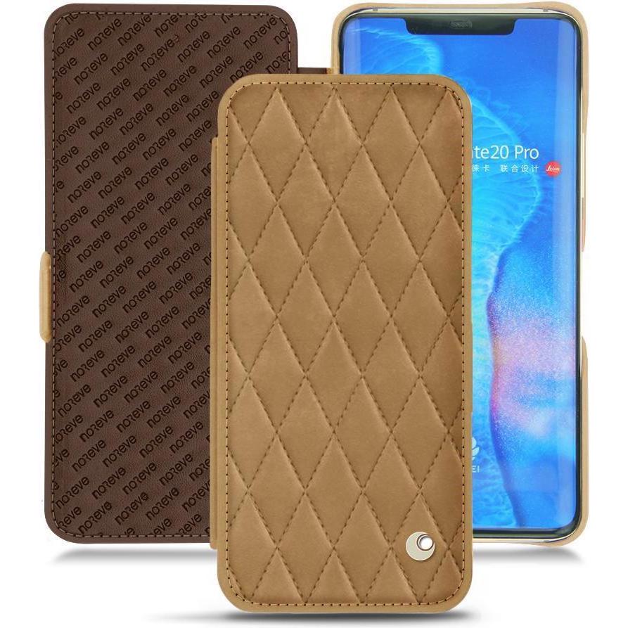 Noreve Lederschutzhülle horizontal (Huawei Mate 20 Pro), Smartphone Hülle, Braun