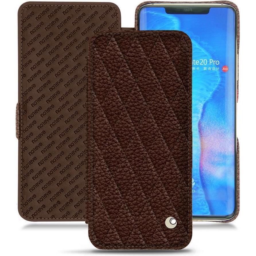 Noreve Lederschutzhülle horizontal (Huawei Mate 20 Pro), Smartphone Hülle, Braun