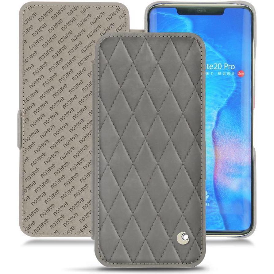 Noreve Lederschutzhülle horizontal (Huawei Mate 20 Pro), Smartphone Hülle, Grau
