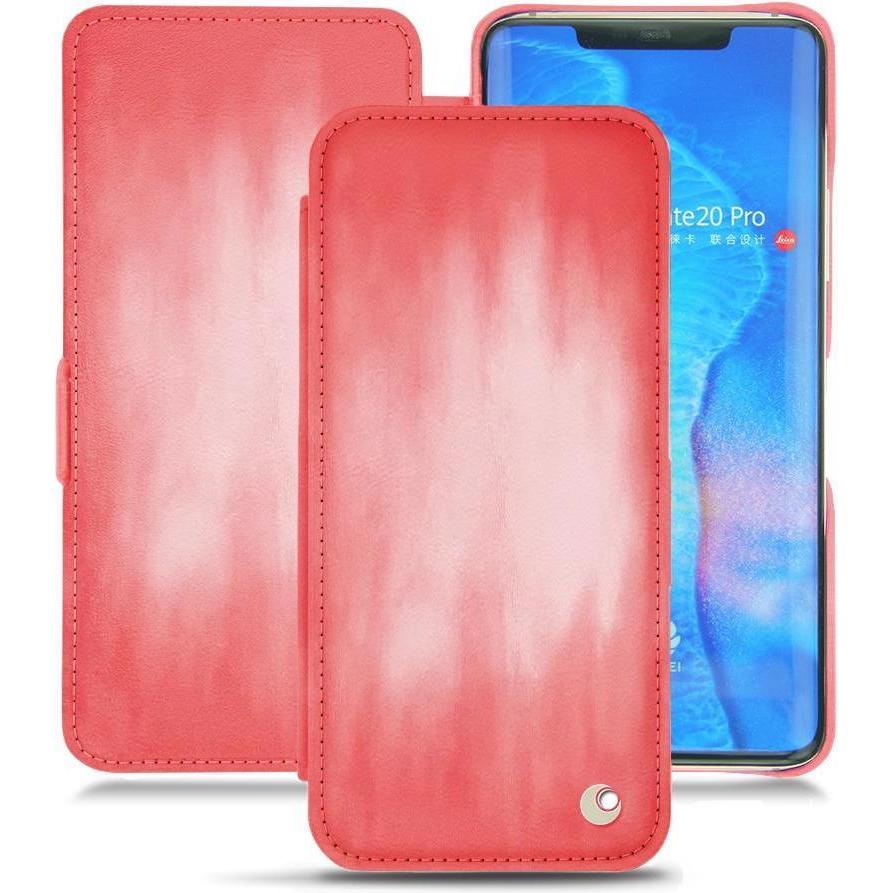 Noreve Lederschutzhülle horizontal (Huawei Mate 20 Pro), Smartphone Hülle, Rosa