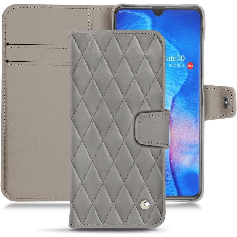 Noreve Lederschutzhülle Wallet (Huawei Mate 20), Smartphone Hülle, Grau