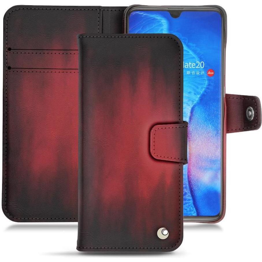 Noreve Lederschutzhülle Wallet (Huawei Mate 20), Smartphone Hülle, Rot