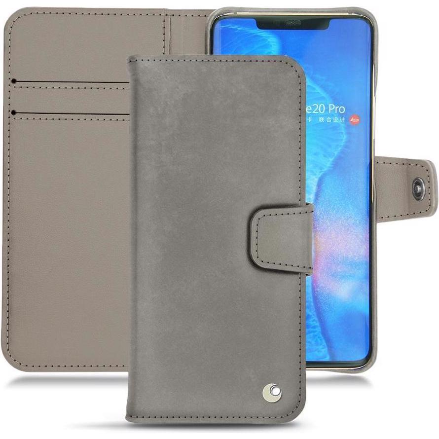 Noreve Lederschutzhülle Wallet (Huawei Mate 20 Pro), Smartphone Hülle, Grau