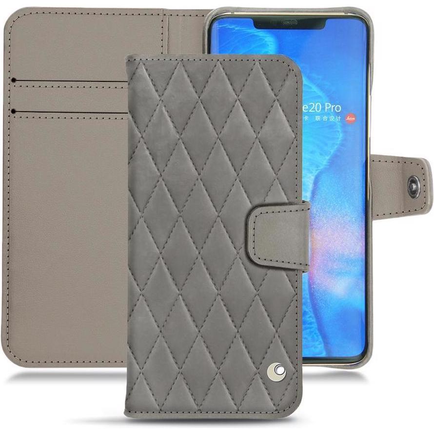 Noreve Lederschutzhülle Wallet (Huawei Mate 20 Pro), Smartphone Hülle, Grau