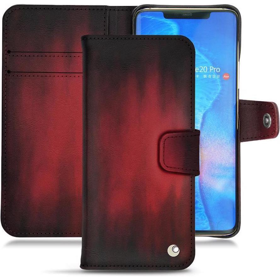 Noreve Lederschutzhülle Wallet (Huawei Mate 20 Pro), Smartphone Hülle, Rot