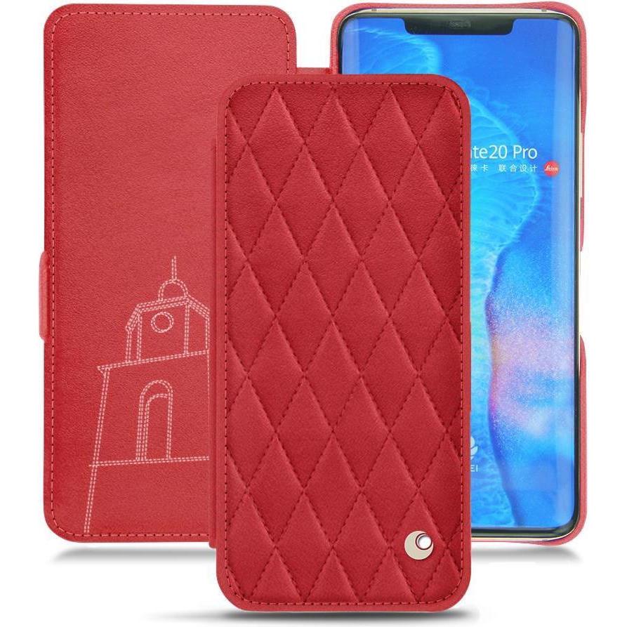 Noreve Lederschutzhülle horizontal (Huawei Mate 20 Pro), Smartphone Hülle, Rot