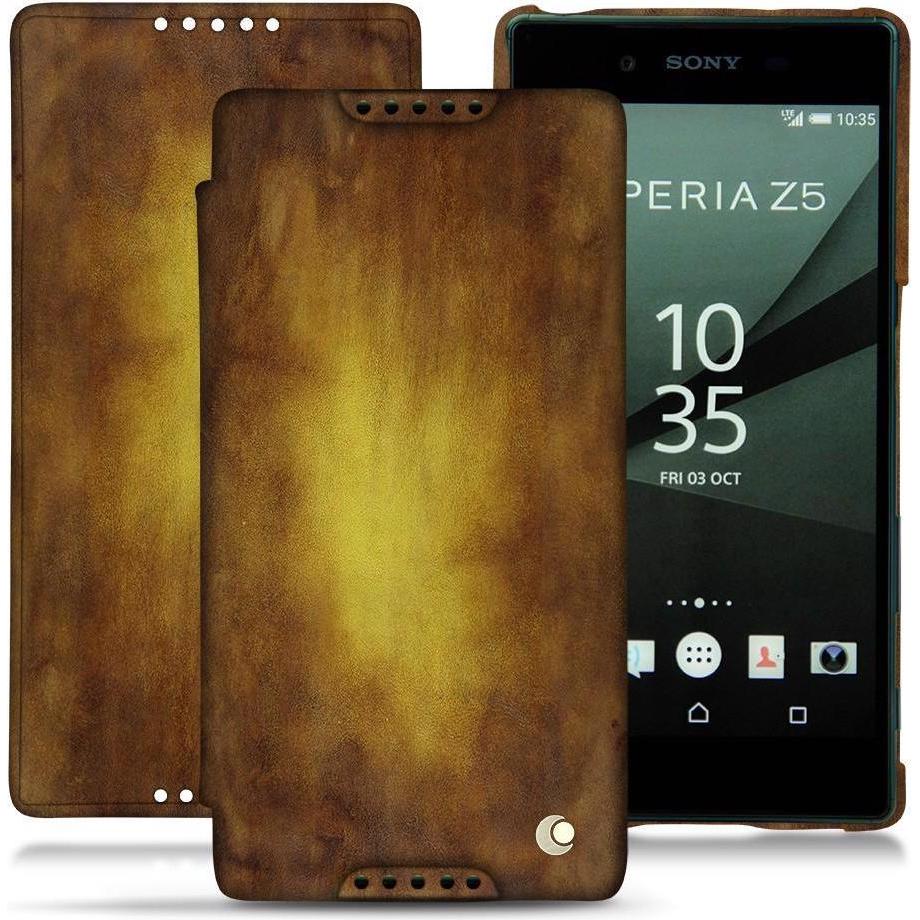 Thumbnail - Noreve Lederschutzhülle horizontal (Sony Xperia Z5), Smartphone Hülle, Gold