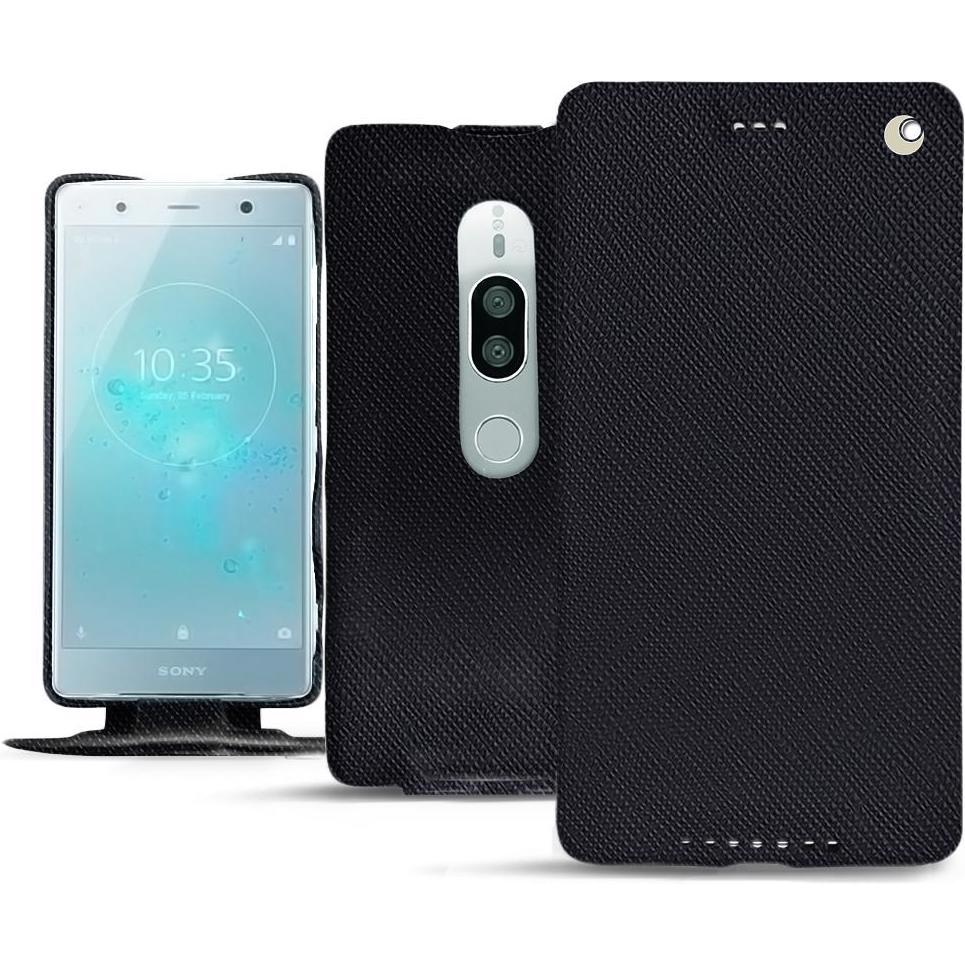 Noreve Lederschutzhülle vertikal (Sony Xperia XZ2 Premium), Smartphone Hülle, Schwarz