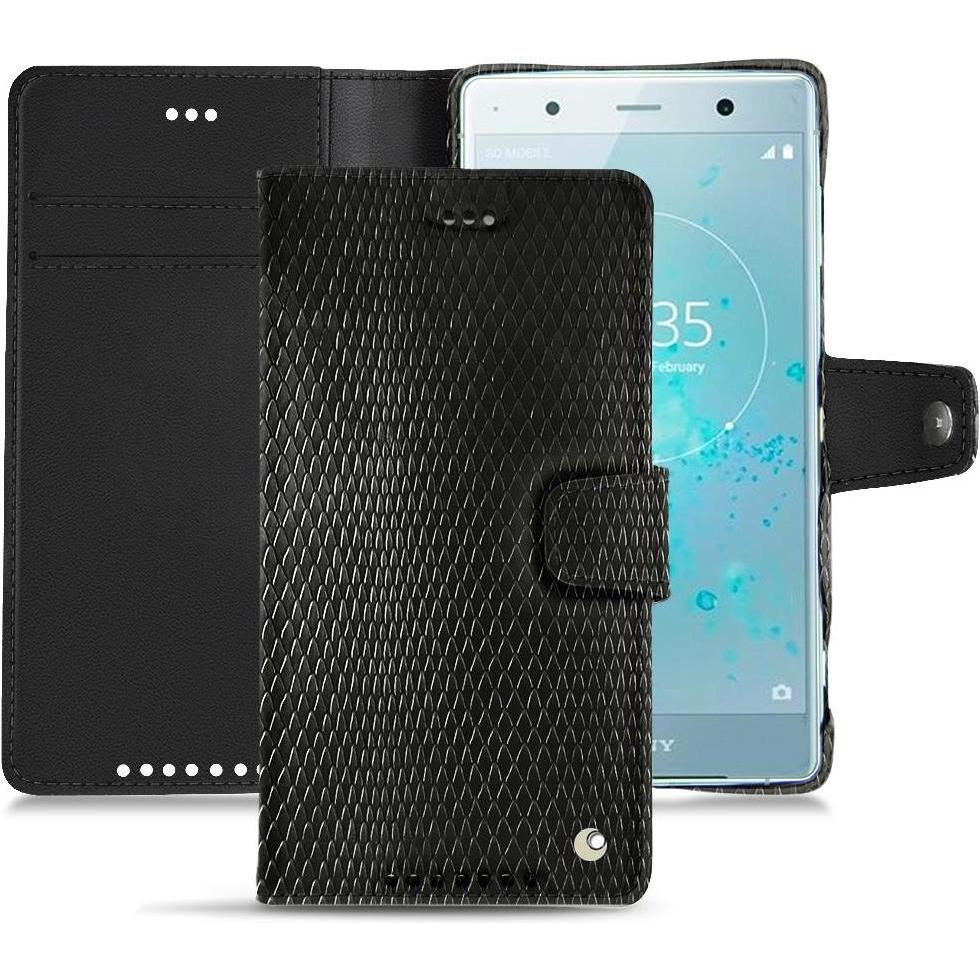 Noreve Lederschutzhülle Wallet (Sony Xperia XZ2 Premium), Smartphone Hülle, Schwarz