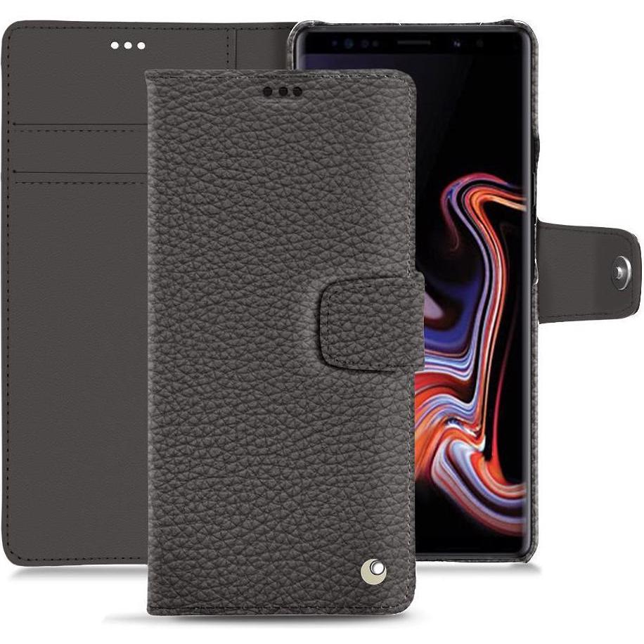 Noreve Lederschutzhülle Wallet (Samsung Galaxy Note 9), Smartphone Hülle, Grau