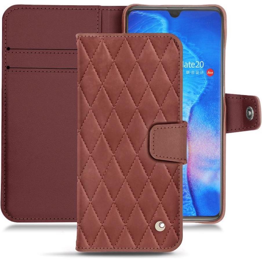 Noreve Lederschutzhülle Wallet (Huawei Mate 20), Smartphone Hülle, Rot
