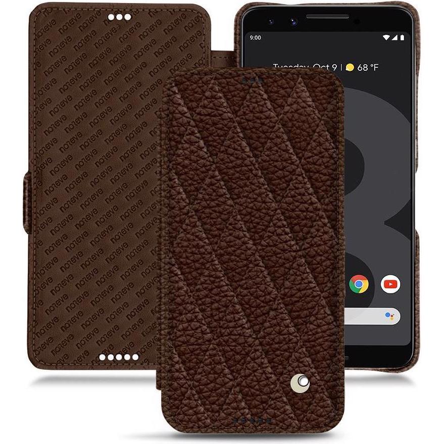 Noreve Lederschutzhülle horizontal (Google Pixel 3 XL), Smartphone Hülle, Braun