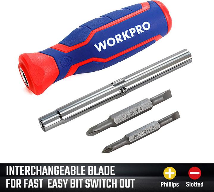 Produktbild Workpro Schraubendreher-Set PH2, 1/4", PH1, 3/16” (4.8 mm)