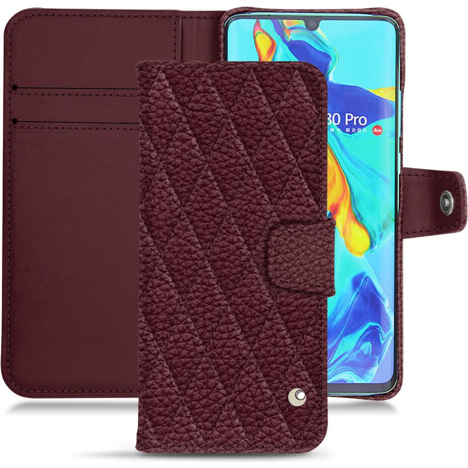 Noreve Lederschutzhülle Wallet (Huawei P30 Pro), Smartphone Hülle, Violett