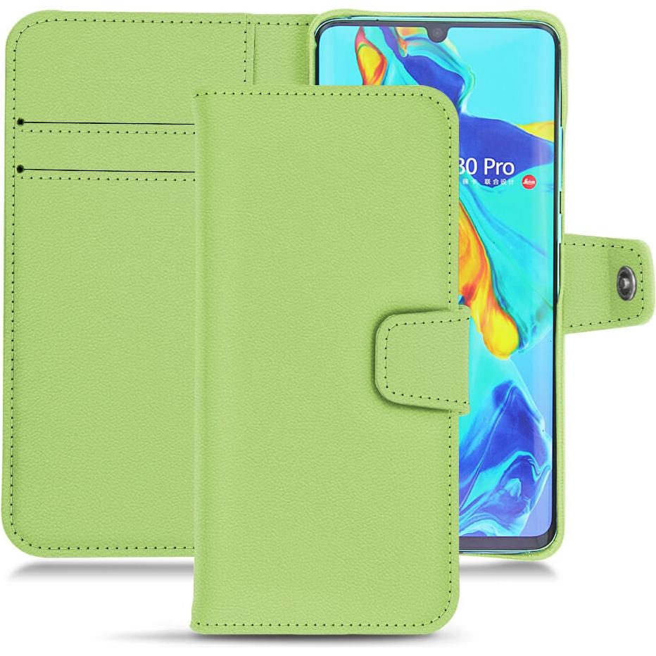 Noreve Lederschutzhülle Wallet (Huawei P30 Pro), Smartphone Hülle, Grün