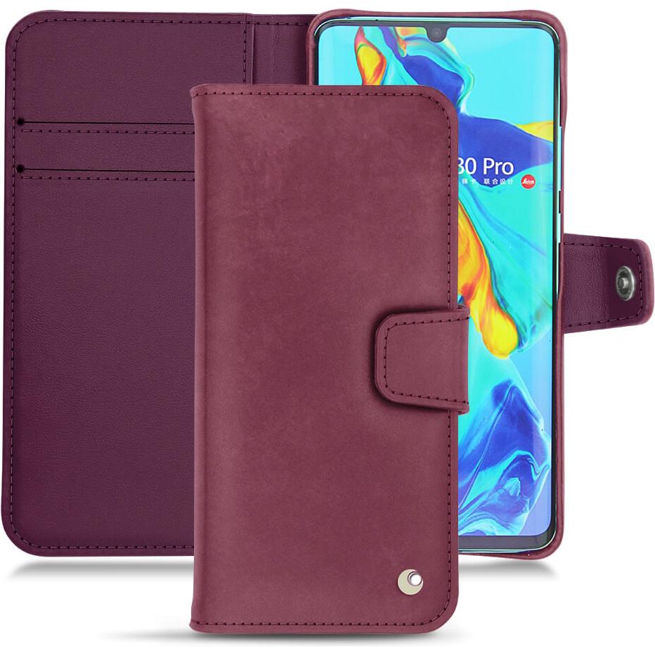 Noreve Lederschutzhülle Wallet (Huawei P30 Pro), Smartphone Hülle, Violett