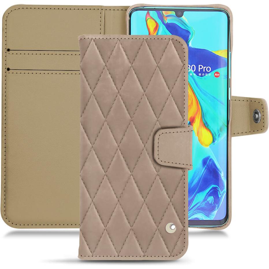 Noreve Lederschutzhülle Wallet (Huawei P30 Pro), Smartphone Hülle, Beige