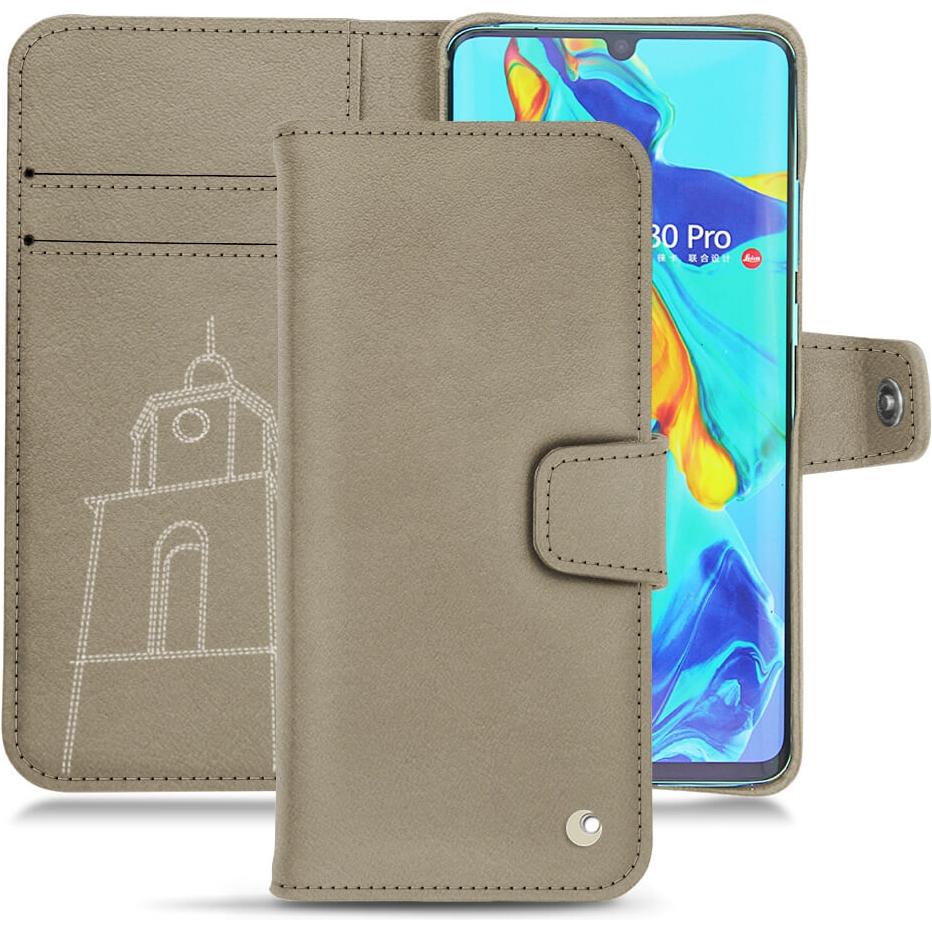 Noreve Lederschutzhülle Wallet (Huawei P30 Pro), Smartphone Hülle, Beige