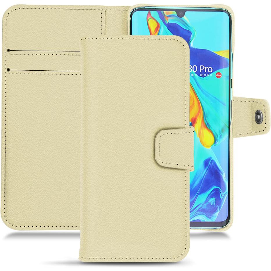Thumbnail - Noreve Lederschutzhülle Wallet (Huawei P30 Pro), Smartphone Hülle, Beige
