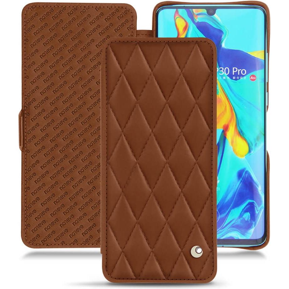 Noreve Lederschutzhülle horizontal (Huawei P30 Pro), Smartphone Hülle, Braun