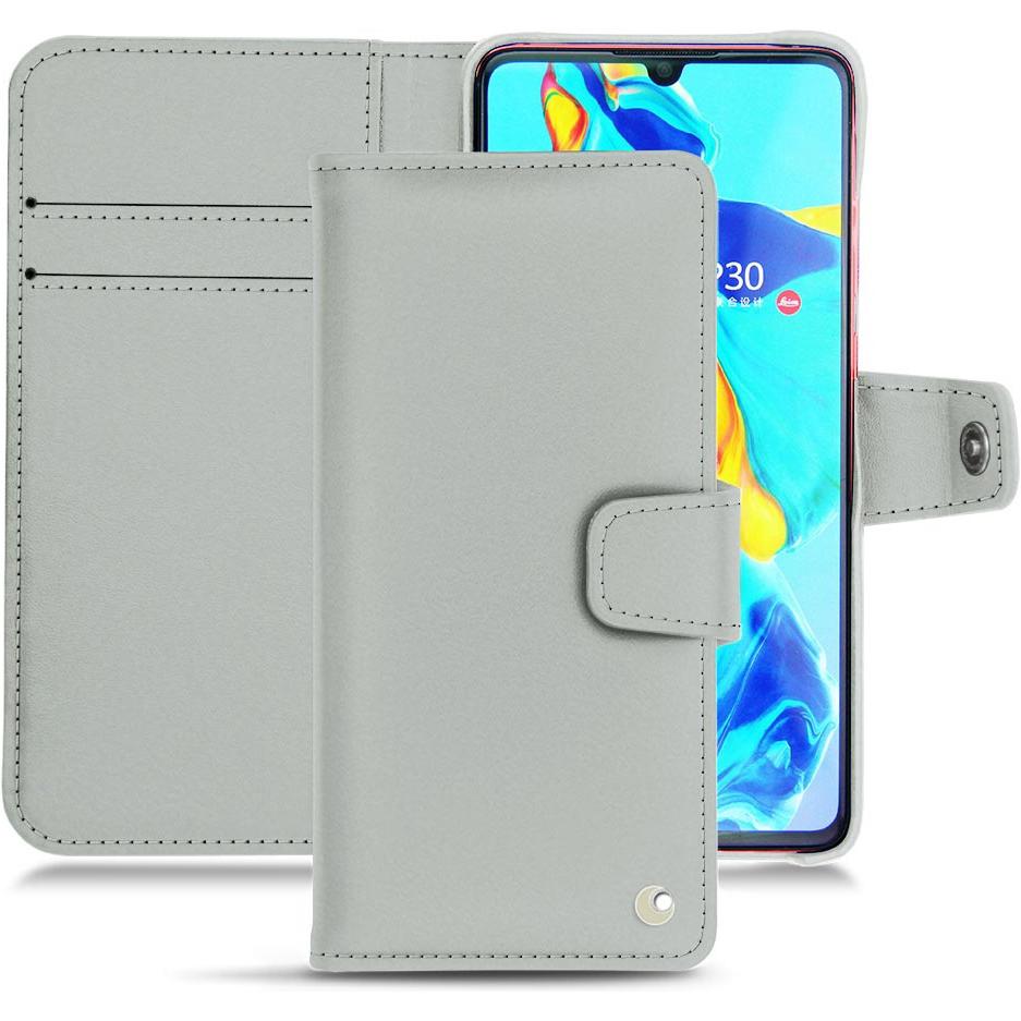 Noreve Lederschutzhülle Wallet (Huawei P30), Smartphone Hülle, Grau
