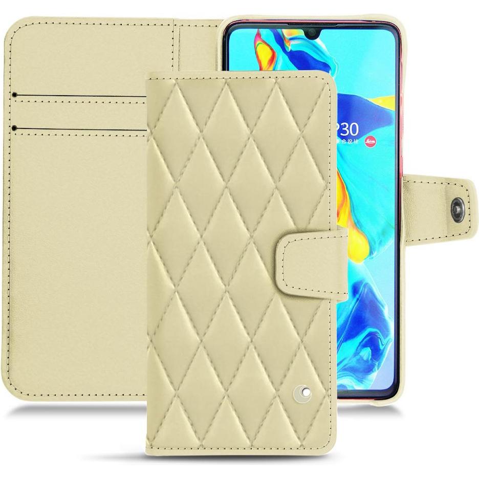 Noreve Lederschutzhülle Wallet (Huawei P30), Smartphone Hülle, Beige