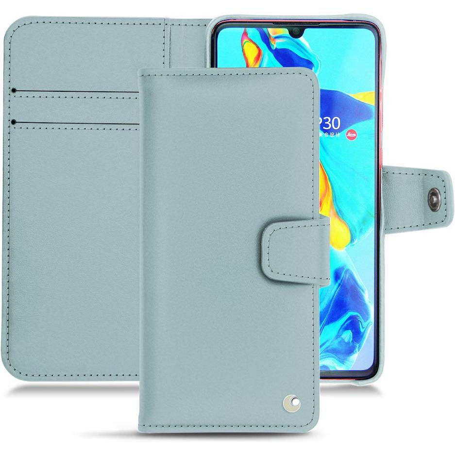 Noreve Lederschutzhülle Wallet (Huawei P30), Smartphone Hülle, Blau