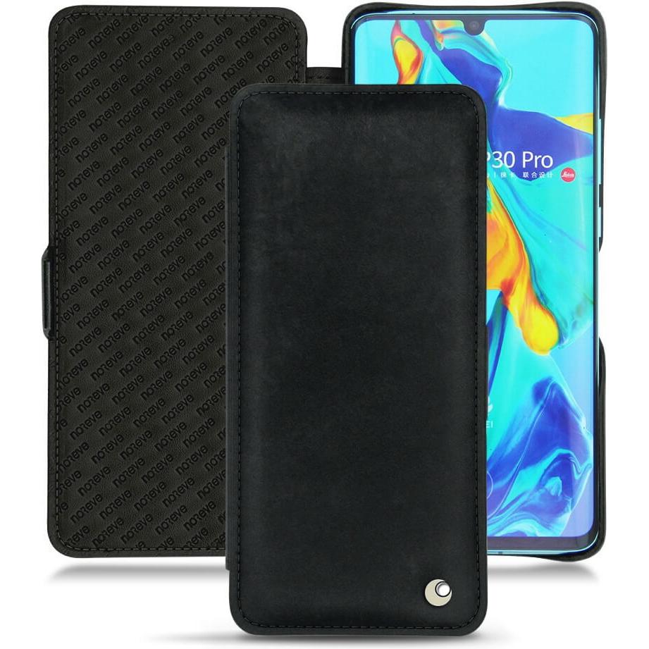 Noreve Lederschutzhülle horizontal (Huawei P30 Pro), Smartphone Hülle, Schwarz