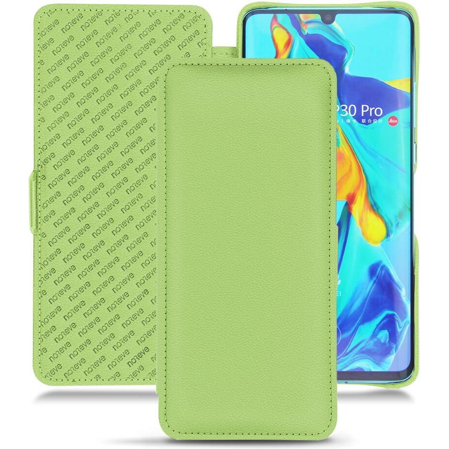 Noreve Lederschutzhülle horizontal (Huawei P30 Pro), Smartphone Hülle, Grün