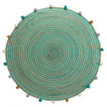 Immagine prodotto Douceur D'intérieur tappeto rotondo + pompon, diametro 90 cm, juta lis (90 x 90 x 0,5 cm)