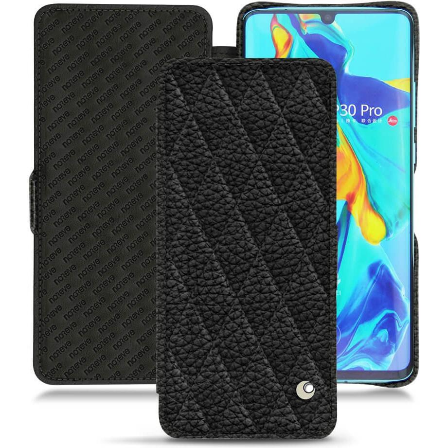 Noreve Lederschutzhülle horizontal (Huawei P30 Pro), Smartphone Hülle, Schwarz