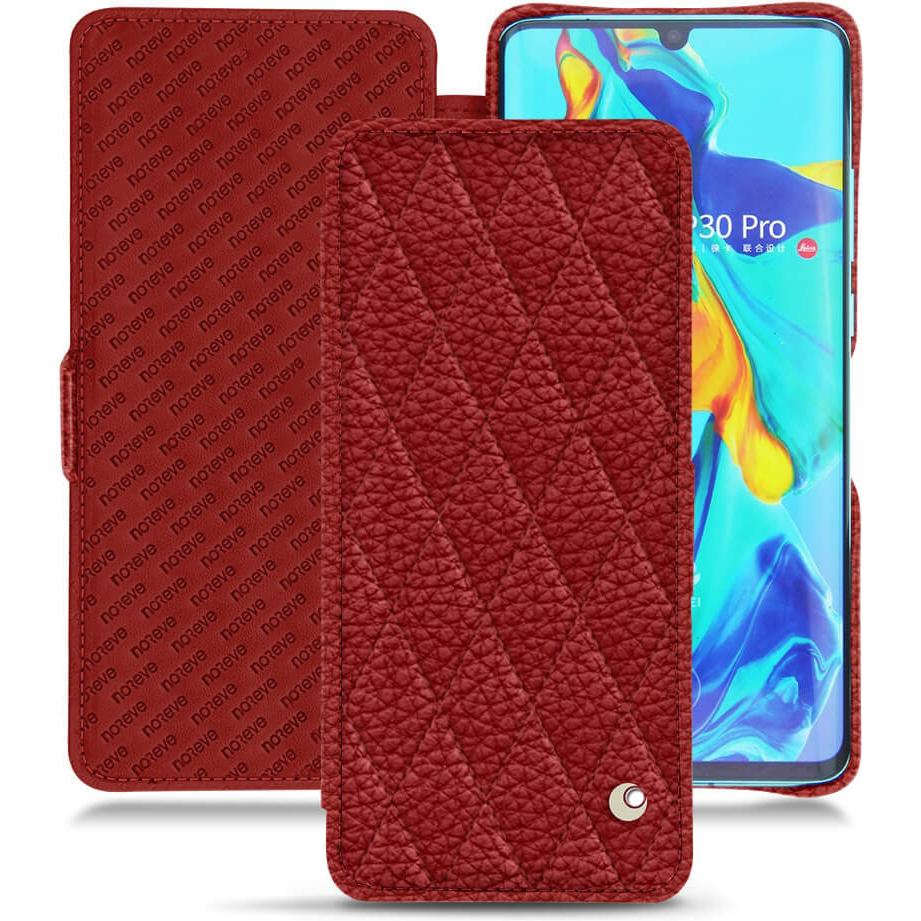 Noreve Lederschutzhülle horizontal (Huawei P30 Pro), Smartphone Hülle, Rot