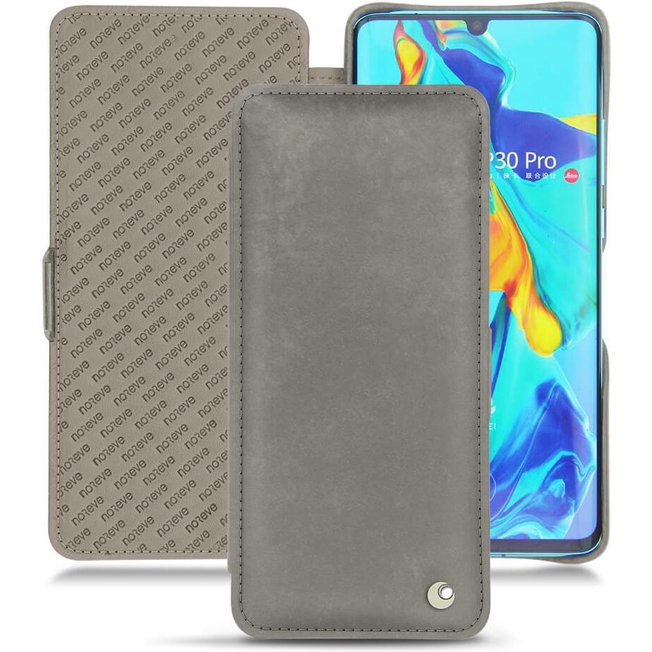 Noreve Lederschutzhülle horizontal (Huawei P30 Pro), Smartphone Hülle, Grau