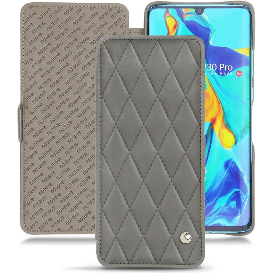 Noreve Lederschutzhülle horizontal (Huawei P30 Pro), Smartphone Hülle, Grau
