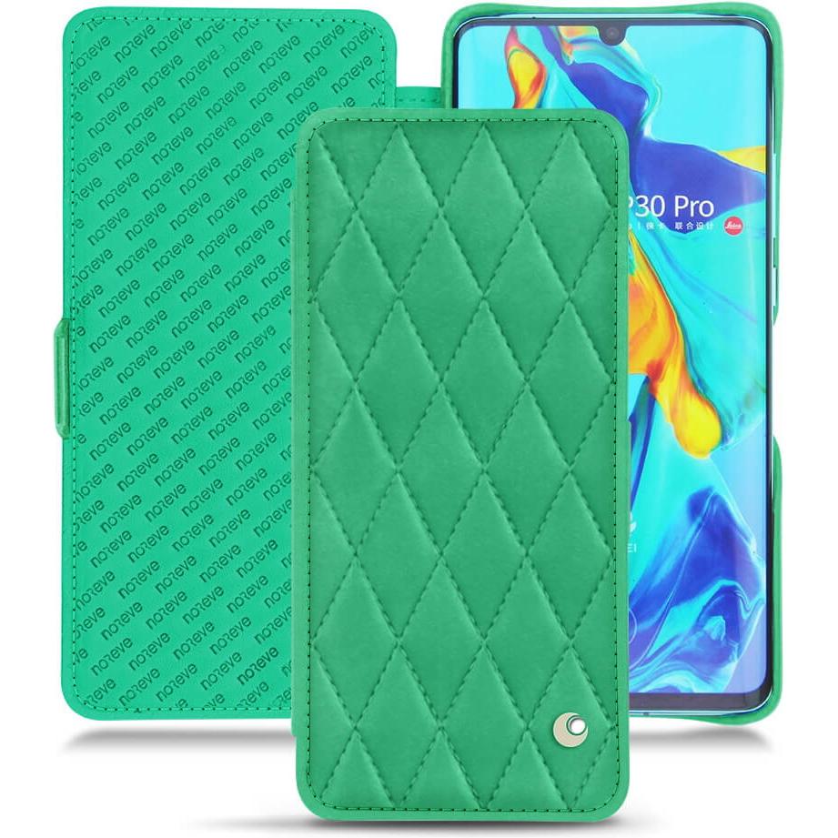 Noreve Lederschutzhülle horizontal (Huawei P30 Pro), Smartphone Hülle, Grün